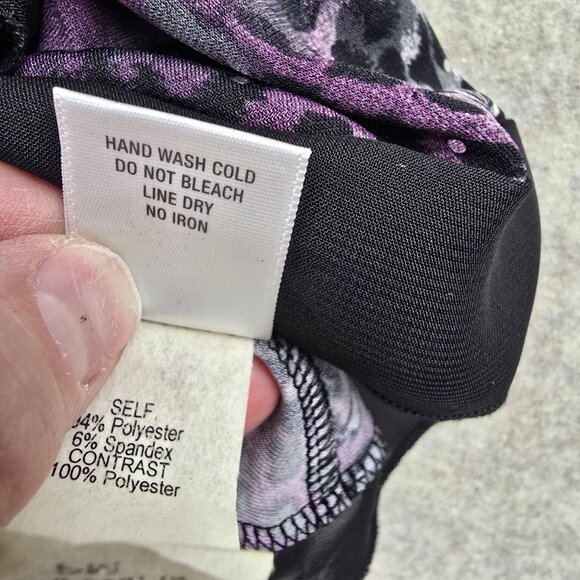 Dressbarn Womens Animal Print Purple Sleeveless Top With Glittery Details - Picture 4 of 6